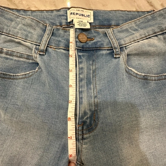 For the Republic Ruffle Trumpet Flare Fringe Bell Bottom Crop Jeans sz 2 / 25 - Picture 10 of 12